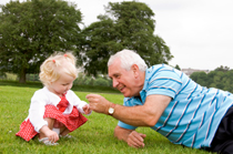 grandfather and baby girl